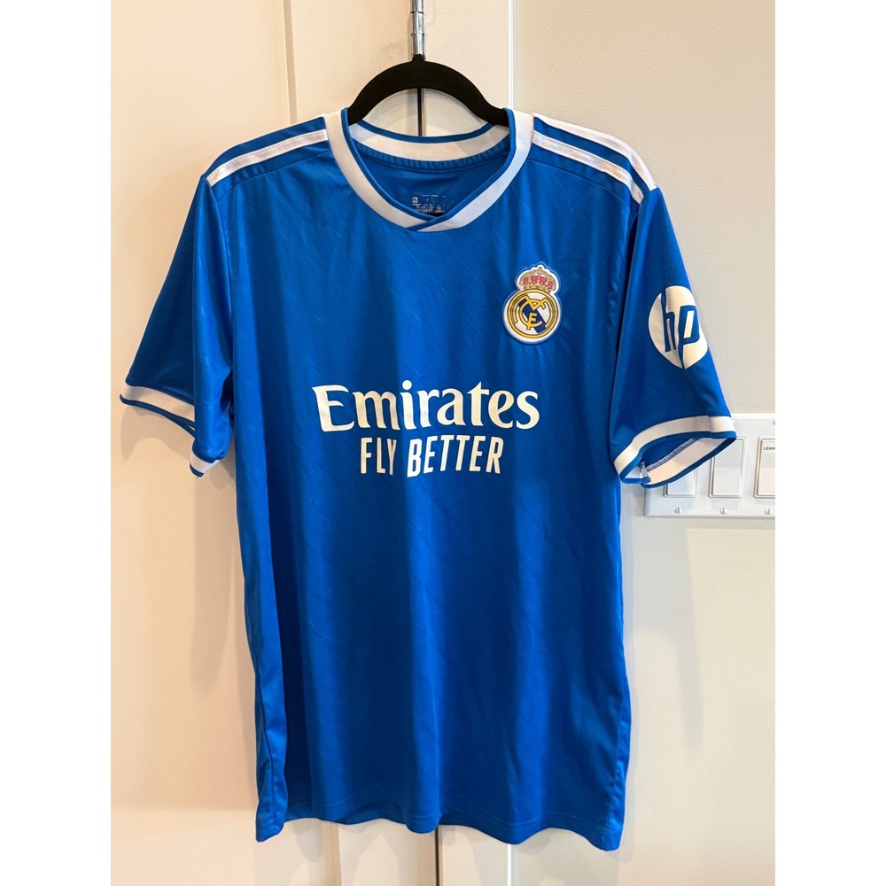 Real Madrid CF Figueroa 80 Blue Soccer Jersey Emirates Fly Better XL Mens